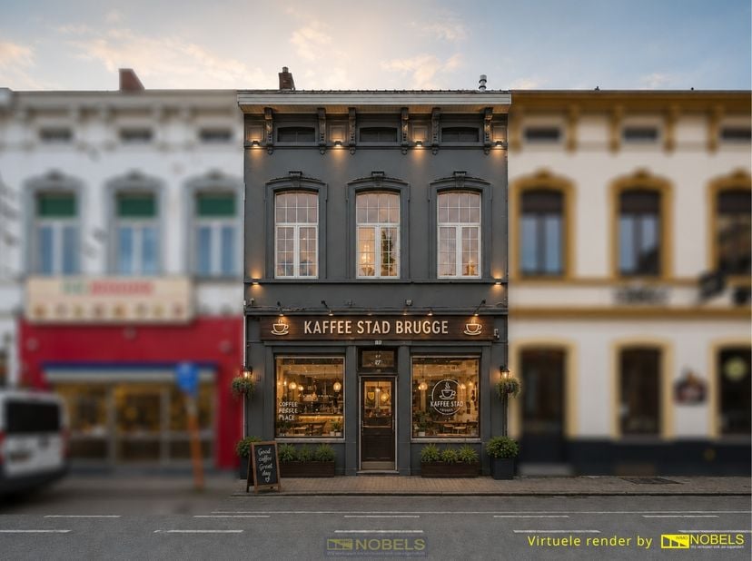 HORECAPAND met WOONST op TOPLIGGING IN HET CENTRUM VAN OUDENAARDE. Deze HANDELSZAAK, eerder gekend als "Stad Brugge", beschikt over een COMMERCIELE UI
