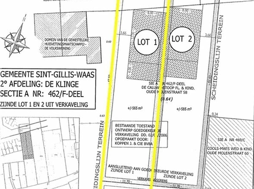 Zeer gunstig gelegen bouwgrond van 667m² gelegen te De Klinge, Ten Hogen<br />
Dit perceel biedt de mogelijkheid om een halfopen bebouwing met een bew