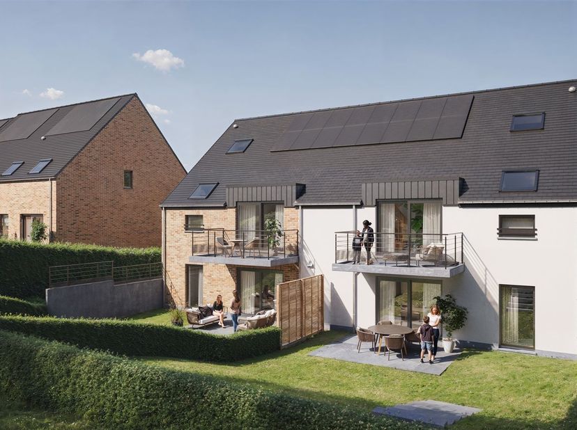 Dans une toute nouvelle résidence contemporaine comprenant 4 unités et idéalement située à Temploux dans un quartier calme et verdoyant à seulement 7