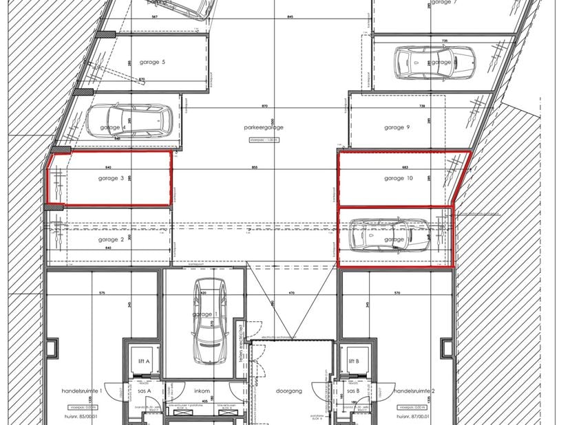 NIEUWBOUW garages in Residentie Alexander (Bruggestraat)<br />
<br />
Garage nr. 11 : 25.000 €<br />
Garage nr. 10 : 24.000 €<br />
<br />
Garage