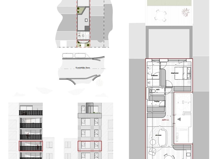 Le projet "SAINT MALO" concerne la réalisation d'une résidence multifamiliale dans le centre de Coxyde-bain, le long de la route royale et à proximité