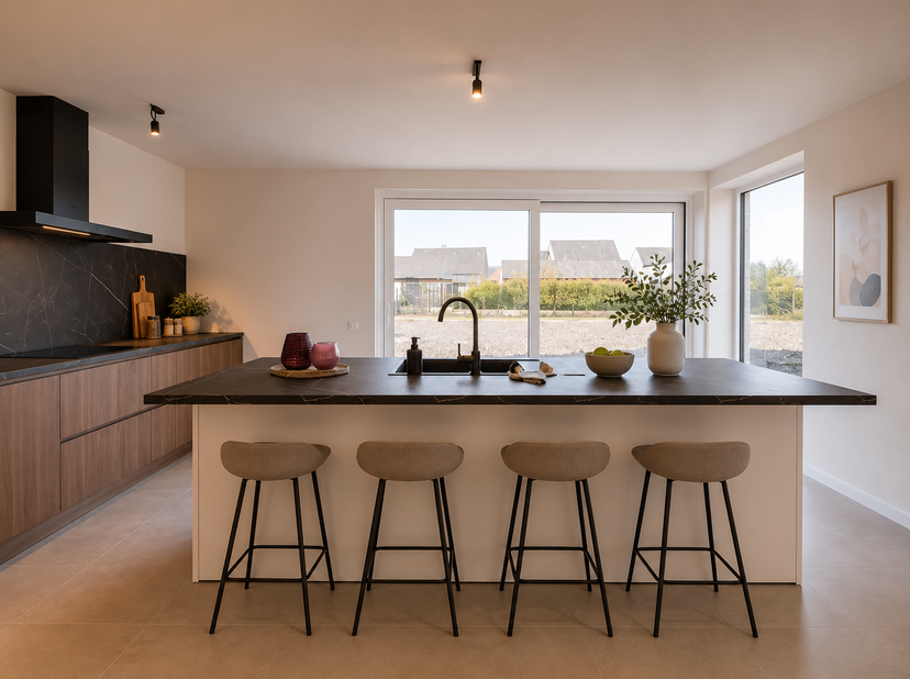 Op zoek naar een energiezuinige en volledig afgewerkte nieuwbouwwoning in een rustige omgeving? Dan is deze instapklare halfopen bebouwing misschien p