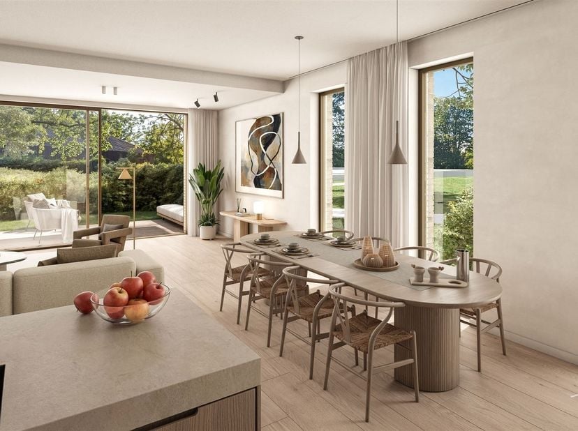 L'appartement de 4 chambres à coucher est une offre unique au sein du projet 't Kareel et est situé au rez-de-chaussée de la résidence. Avec une surfa