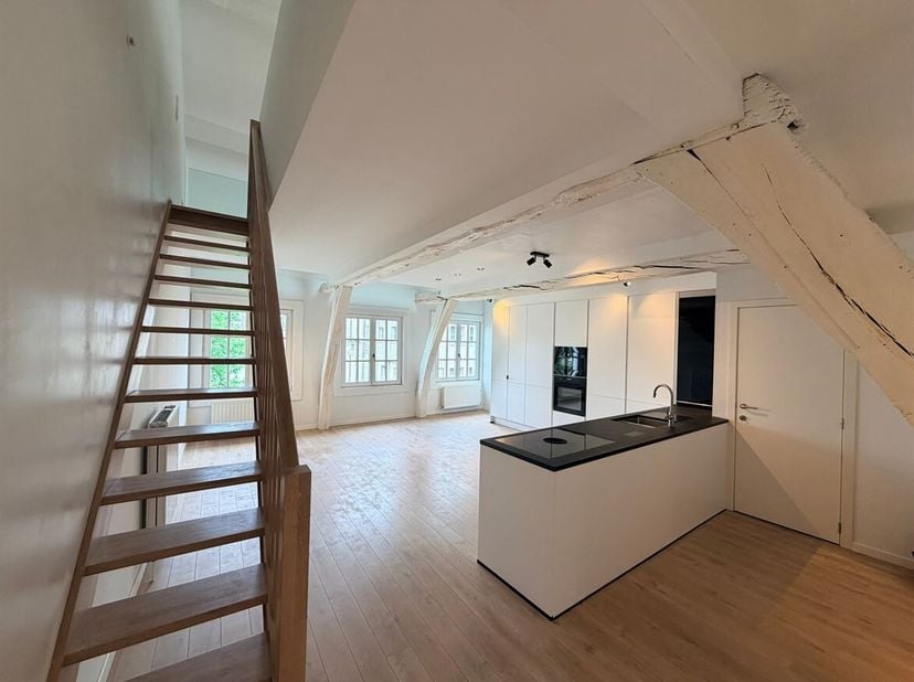 Prachtig 1-slaapkamer duplex appartement te huur met terras in hartje Antwerpen!<br />
Ligging: Zeer centraal gelegen vlakbij winkels, scholen en open
