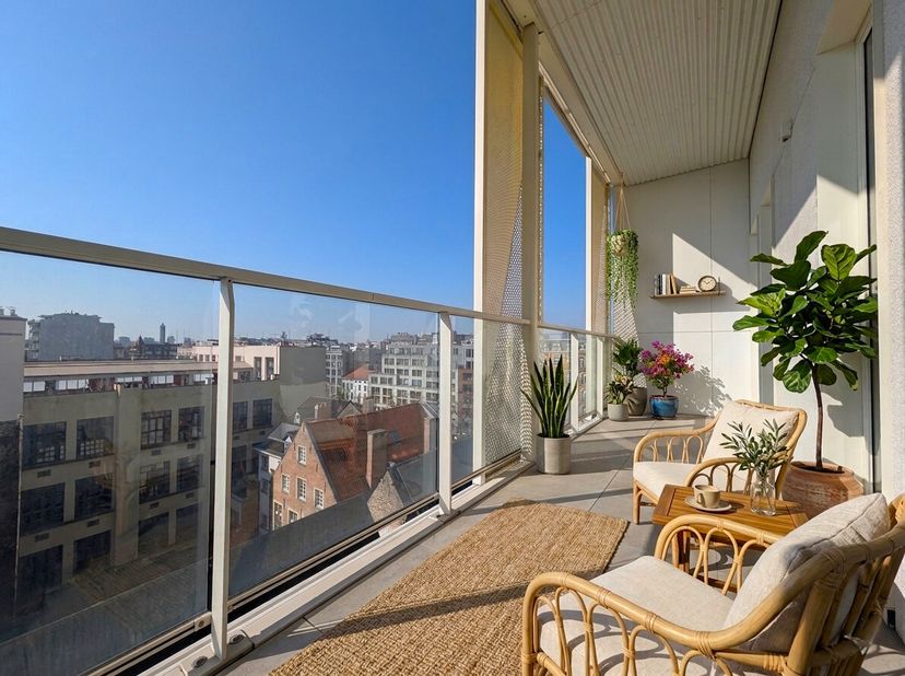 In het historische centrum, in het hart van Brussel, bevindt dit kwaliteitsvolle appartement zich op de 5e verdieping van de Cosmopolitan Tower. Het a
