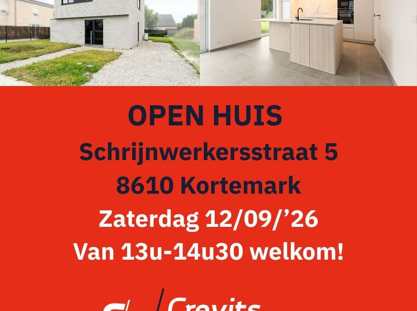 Huis te koop in Schrijnwerkersstraat 5,
                    8610 Kortemark