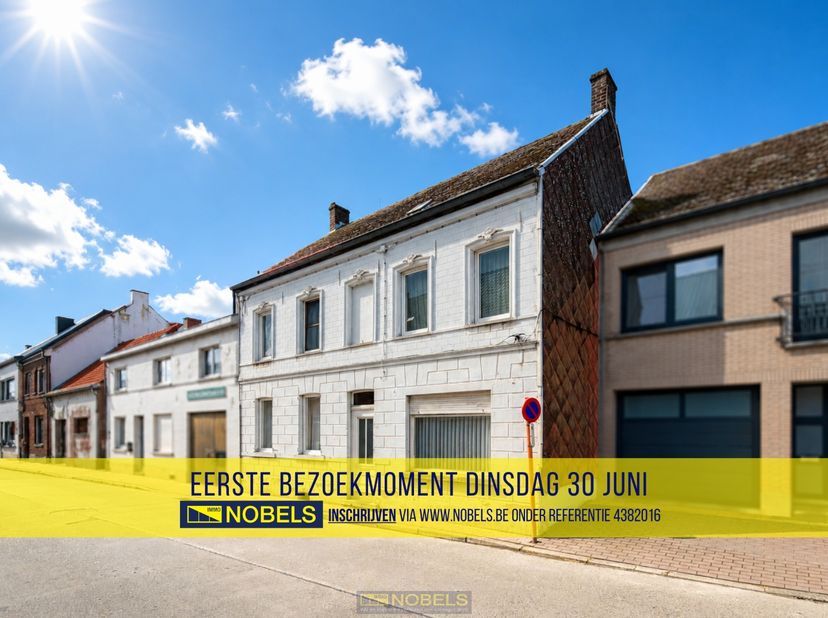 1ste bezoekdag dinsdag 30 juni! Inschrijven kan via www.nobels.be onder referentienummer 4382016.<br />
<br />
RUIME VOLLEDIG TE RENOVEREN GEZINSWONIN