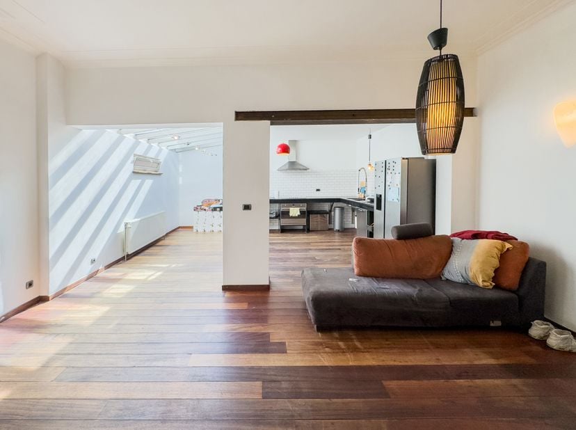 In een centrale wijk presenteert Trianon Invest dit gebouw met gemengd gebruik, bestaande uit een woning van circa 210 m² met een eigen ingang (toegan