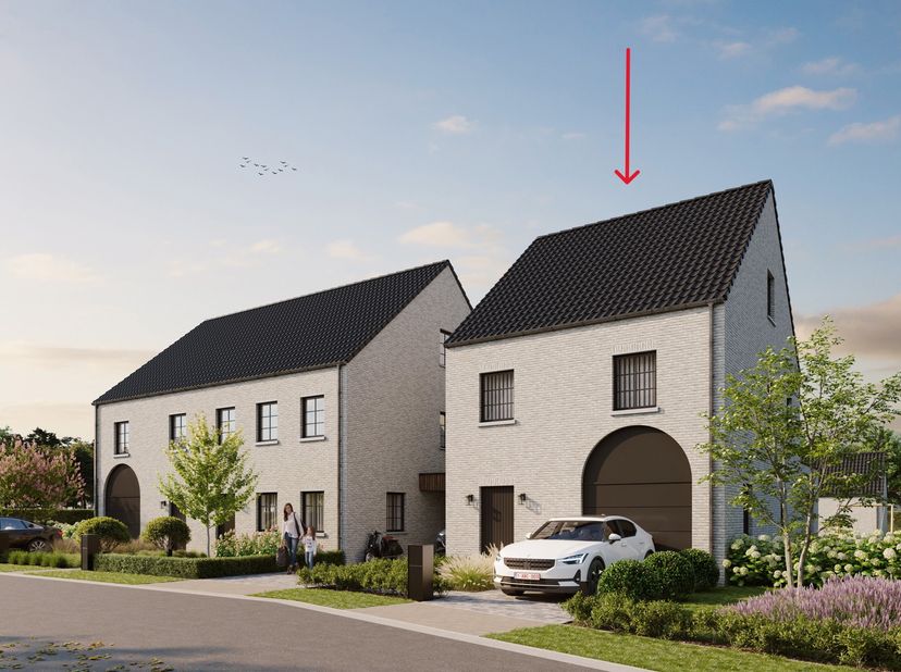 In de Stokerijstraat in Hechtel wordt deze halfopen nieuwbouwwoning in charmante pastorijstijl opgebouwd (lot 6). Gelegen in een doodlopende straat in
