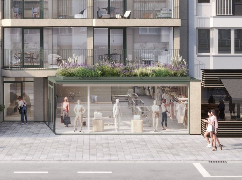 Handelspand te huur in residentie Zonzicht – toplocatie in de Zeelaan te Koksijde. Gelegen vlakbij het gemeentehuis, het openbaar vervoer en de zee: d