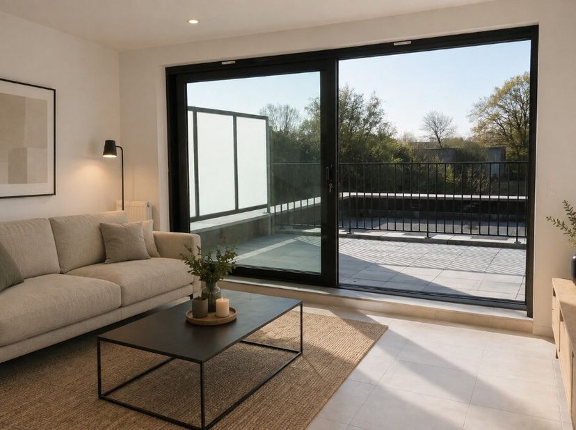 Gezellig 1-slaapkamerappartement te huur in Geel:Indeling: Inkomhal, woonkamer, keuken, slaapkamer, badkamer, terras, autostaanplaats, kelderberging,
