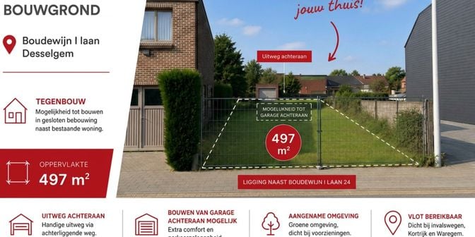 Grond te koop in Boudewijn I-Laan 55 - +, 8792 Desselgem