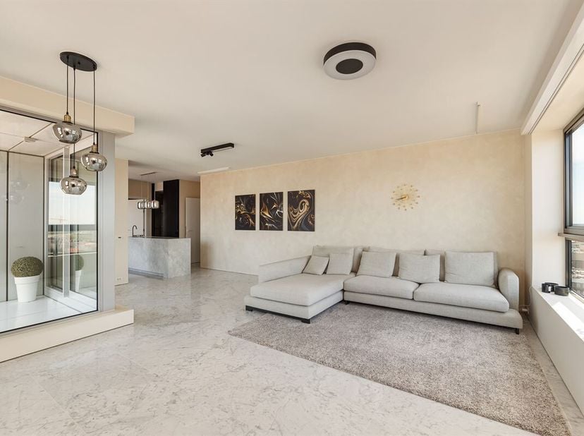 Dit ideaal gelegen appartement bevindt zich in het hart van het Eilandje en geniet van het uitzicht op het MAS en de kathedraal. Dankzij de centrale l