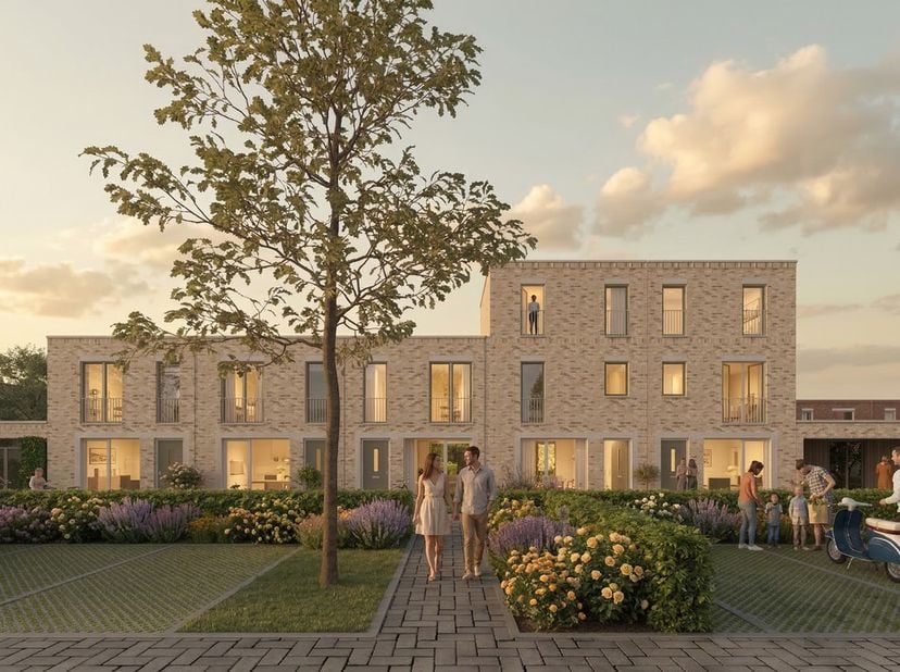 Langs de Bredestraat in Oostakker ontwikkelt Hectaar een nieuwe, groene woonwijk met 28 duurzame woningen, bestaande uit 9 halfopen en 19 gesloten beb