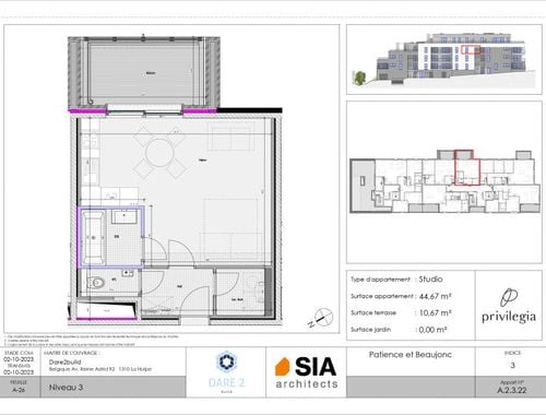                                         Studio avec coin lit à vendre à Glain, € 172.522

