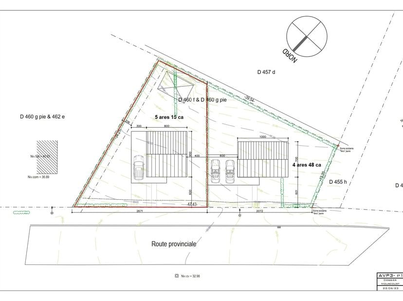 Permis obtenu pour ce magnifique terrain orienté Sud-Ouest avec vue dégagé sur l'arrière. A proximité du centre-ville et des accès autoroutiers. 5 are