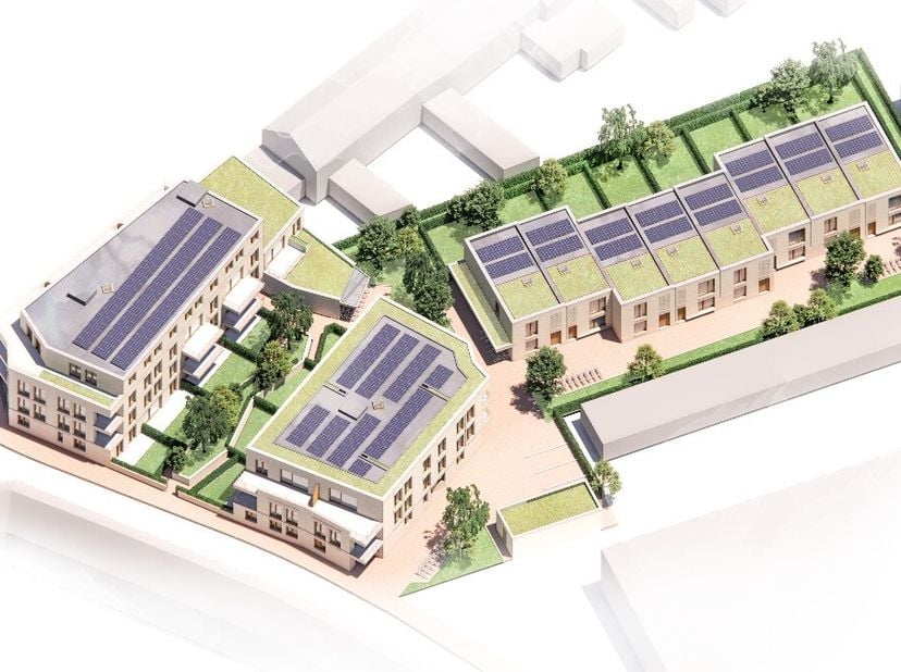 Te koop: nieuw te bouwen gesloten bebouwing in het centrum van Waregem. Deze nieuwbouw woning (oplevering 2028) ligt in de Molenstraat, op wandelafsta