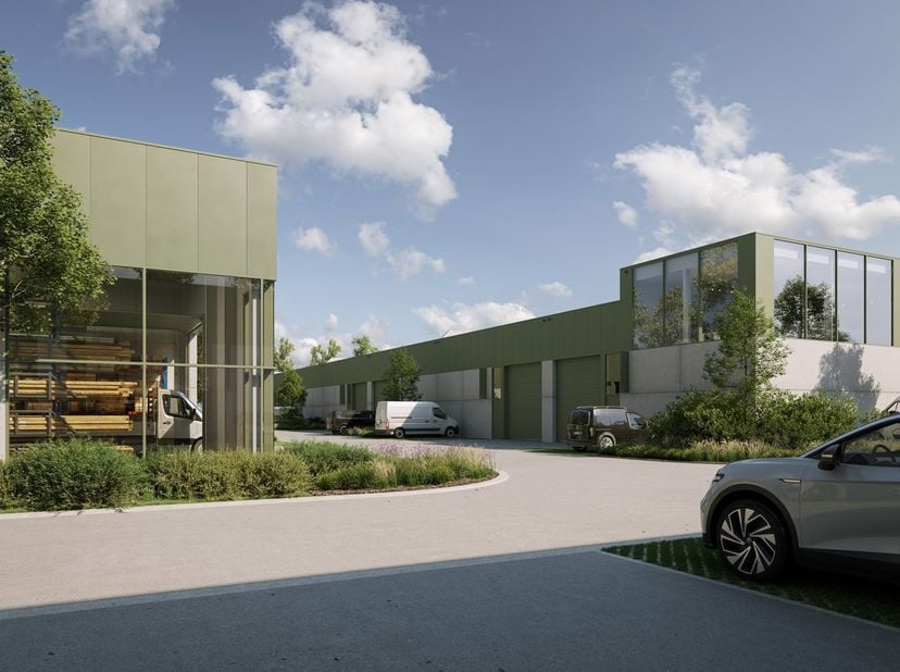 Nieuwbouw KMO unit van 203 m² te koop in ons nieuw bedrijvenpark Juta te Waregem<br />
<br />
Op de site van de voormalige jutefabriek langs de Vijfse