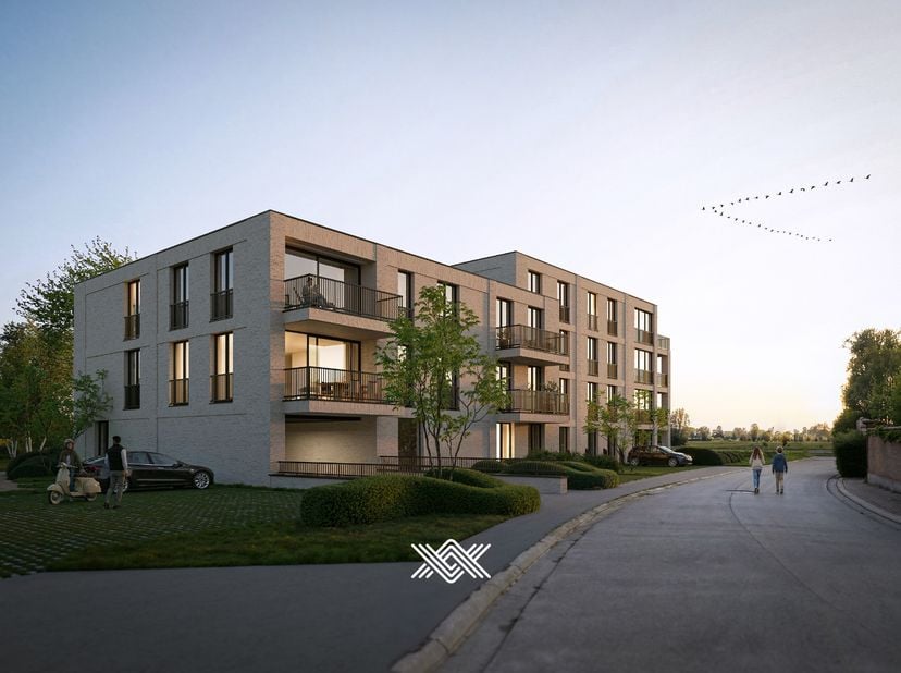 Dit tweeslaapkamerappartement met een oppervlakte van 91 m² is gelegen op het eerste verdiep van gebouw A. Het appartement beschikt over een inkomhal
