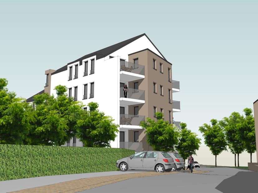 Bouwperceel van ca. 387m2, straat breedte 13,30m voor de mogelijke realisatie van 11 appartementen, één commercieel gelijkvloers, vier autostaanplaats