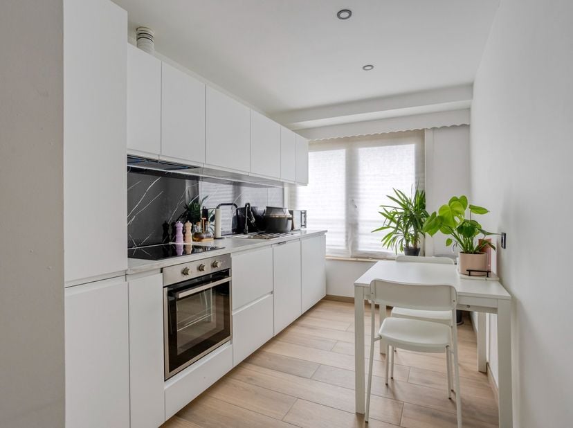Appartement entièrement rénové au 2ème et dernier étage (pas d'ascenseur). La disposition est bien conçue avec un hall d'entrée avec rangement (connex