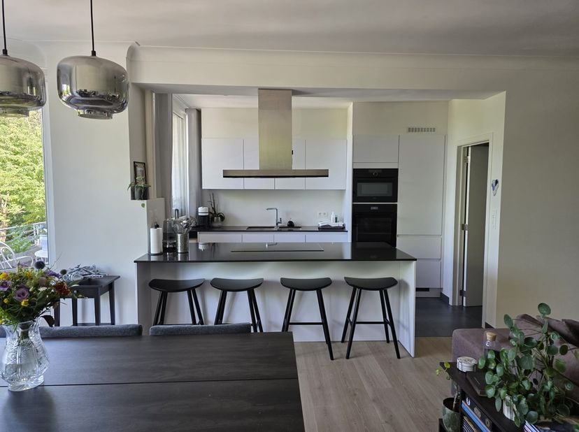 Ce lumineux appartement 2 chambres, entièrement rénové en 2023, combine confort de vie et vue verdoyante particulièrement agréable. Le séjour s’ouvre