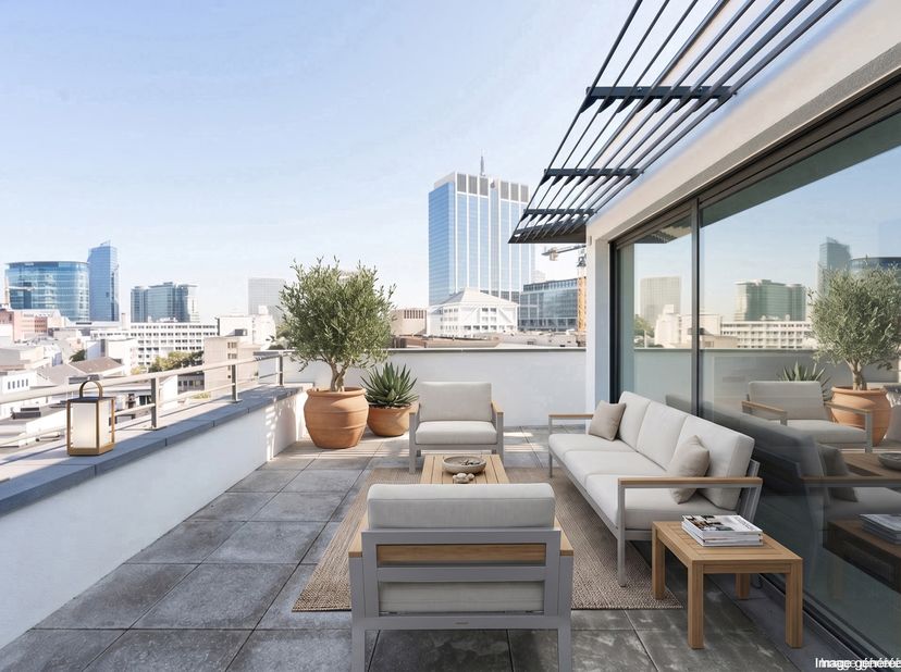 BRUSSEL, wijk Sint-Goedele. In het hart van Brussel, prestigieus Penthouse/Loft appartement (3slpk/2bdk) van ±250m² omgeven door terrassen, met een ad
