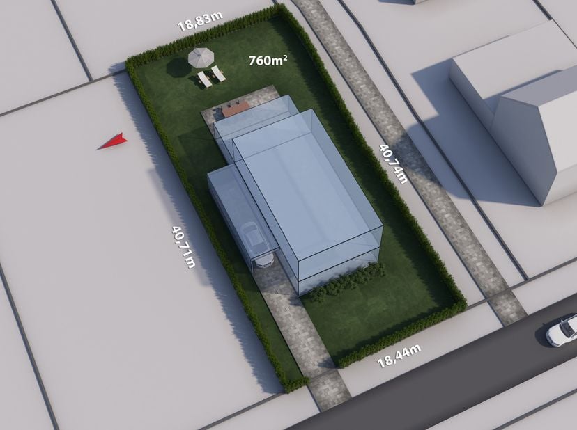 Terrain à bâtir dans un environnement calme et boisé d'une superficie de 760 m². Convient pour la construction d'une maison unifamiliale ouverte avec