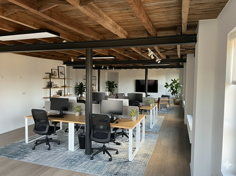 Ce bureau de représentation peut être loué dans la ville animée de Tielt. Situé au deuxième étage d'un bâtiment moderne de la Hulststraat, entouré d'a