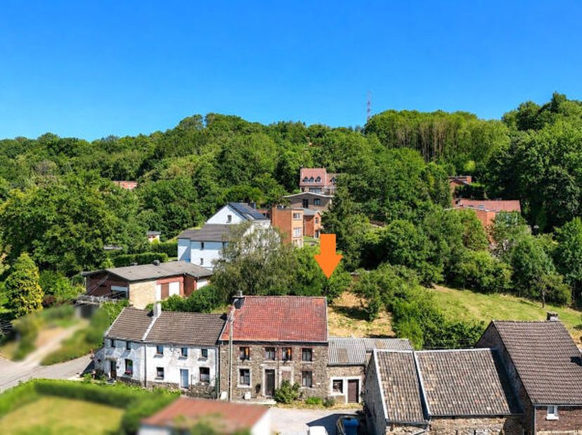 Charmante maison en pierre du pays à rénover (+/- 166m² d'après PEB) 2 à 4 chambres, 2 garages et jardin située dans un agréable endroit calme et verd