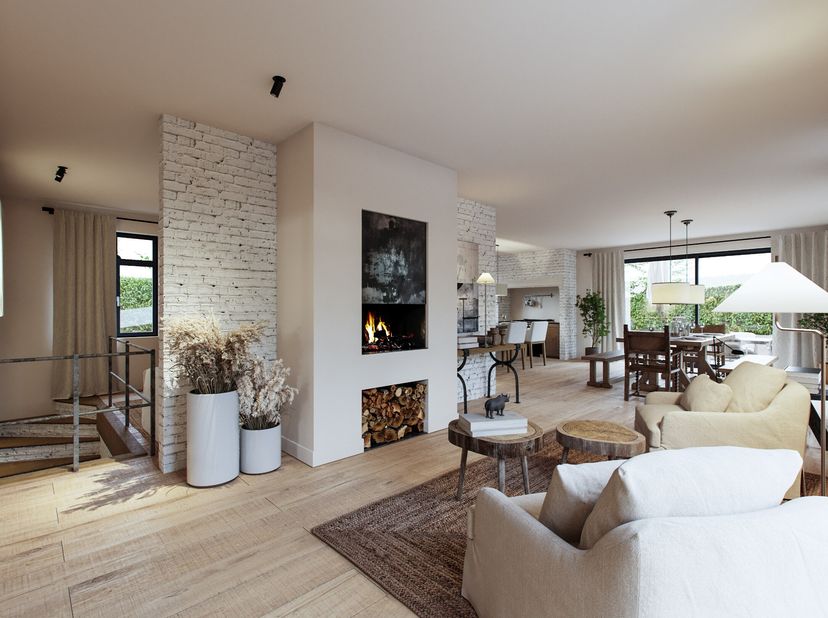 Idéalement située au calme et à la campagne, nous trouvons cette villa à construire avec dépendance, située sur un terrain d'environ 1,5 hectare. Ce v