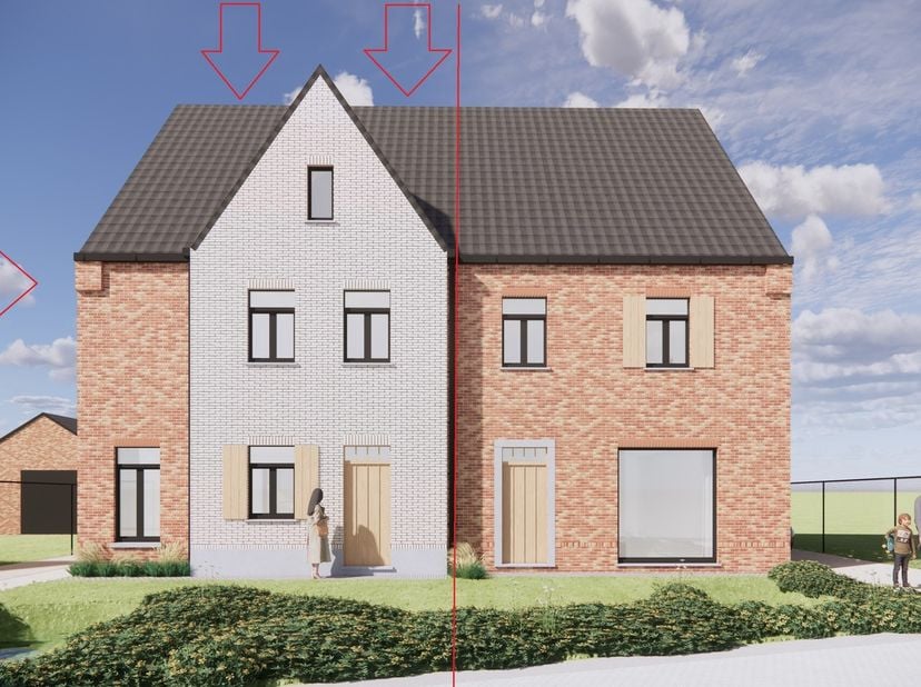 Deze prachtige halfopen bebouwing (HOB)in pastoriestijl wordt gebouwd in de Zonneveldweg ter hoogte van nr. 30A in Wellen. Met een bewoonbare oppervla