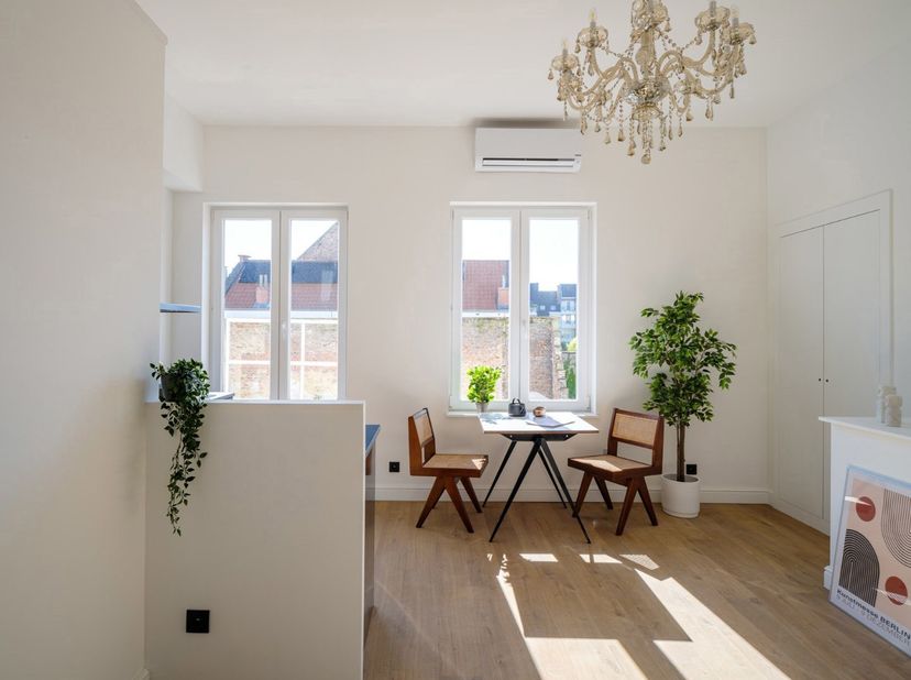 Deze volledig gerenoveerde studio bevindt zich in de Lucas de Heerestraat, een centrale en gegeerde ligging in Gent. Dankzij de vlotte bereikbaarheid