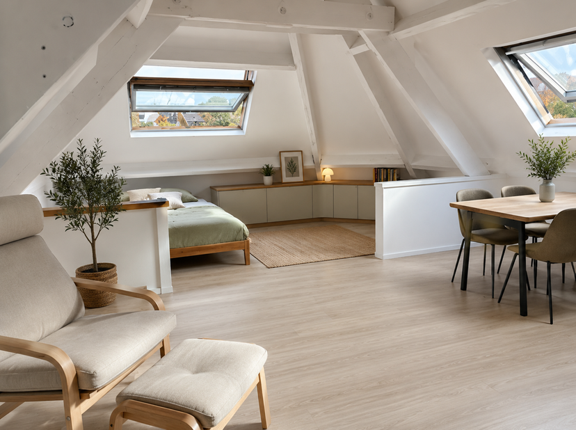 <br />
<br />
<br />
Superficie : 35 m² au 3ᵉ étage (sans ascenseur)<br />
<br />
<br />
Séjour : espace baigné de lumière avec coin nuit cosy<br />
<