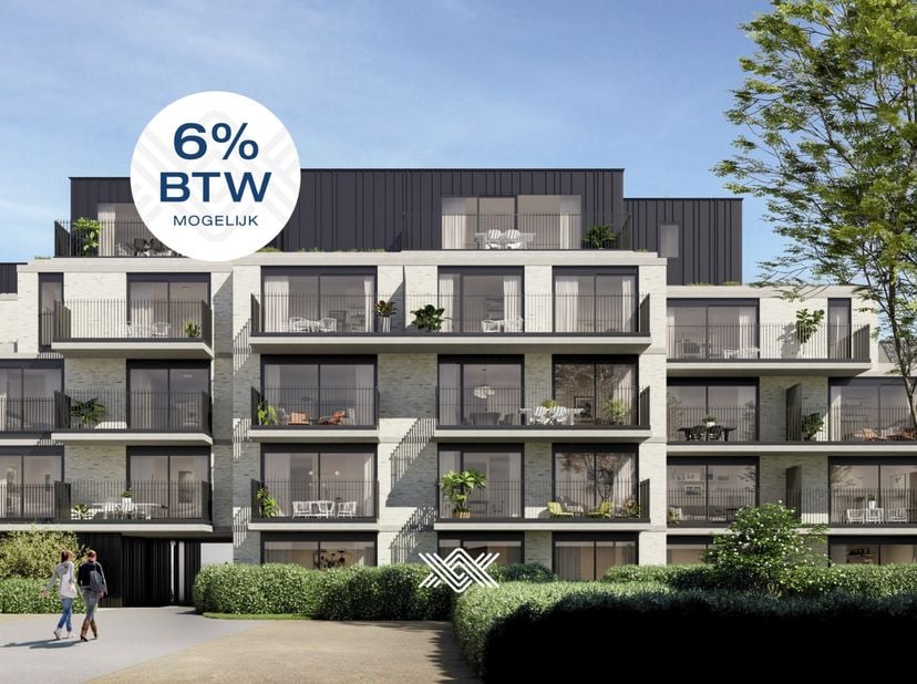 Dit tweeslaapkamer appartement is gelegen op de eerste verdieping van Parc Astrid en beschikt over een riant zuid-west gericht terras van 21.4m² met u