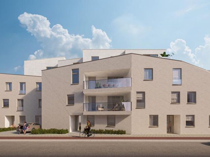 Mooi appartement op de 1ste verdieping met een ruime leefruimte met open keuken en aansluitende berging, 2 slaapkamers aan de voorzijde, badkamer met