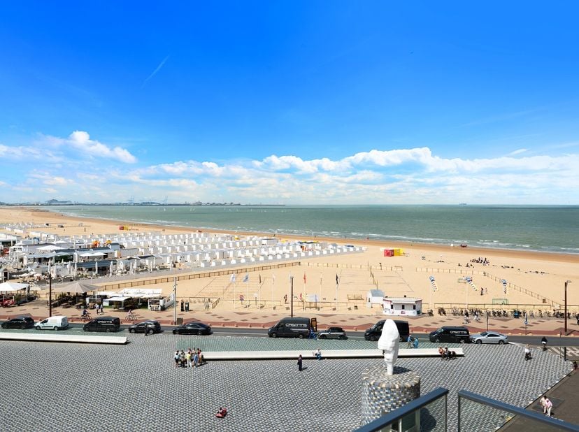 Instapklaar, luxueus hoek-appartement met adembenemend zeezicht gelegen op het Rubensplein. Het appartement werd recent gerenoveerd met kwaliteitsvoll