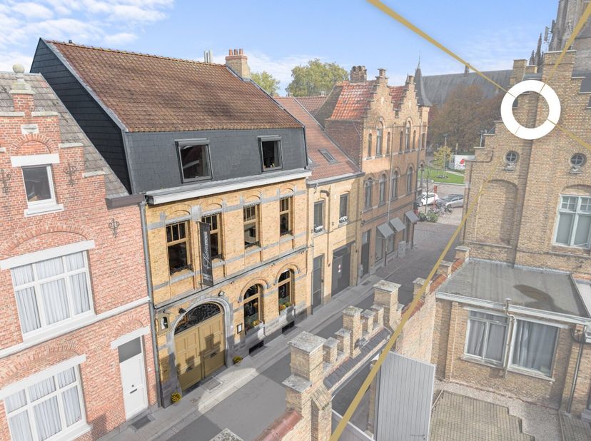 Aan de voet van de majestueuze Sint-Maartenskathedraal bevindt zich dit unieke pand dat wonen en werken op sublieme wijze combineert. Een zeldzame kan