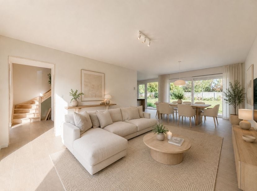 Moderne HALFOPEN NIEUWBOUWWONING met ZONNIGE TUIN, DUURZAME TECHNIEKEN en een EIGENTIJDSE AFWERKING in het landelijke Everbeek. Deze stijlvolle woning
