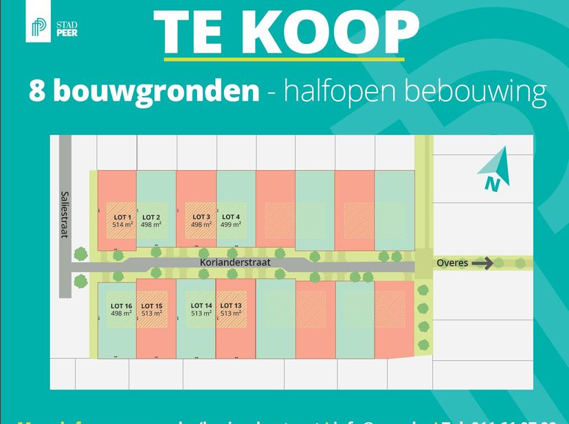 Op zoek naar jouw droomplek?<br />
<br />
Dan komen de 8 gemeentelijke bouwkavels langs de Korianderstraat te Peer (Wauberg) zeker in aanmerking. De d