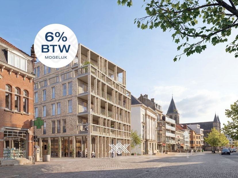 Dit tweeslaapkamerappartement van 90,90 m² is gelegen op het vierde verdiep en de indeling is als volgt: een inkomhal met plaats voor een vestiairekas