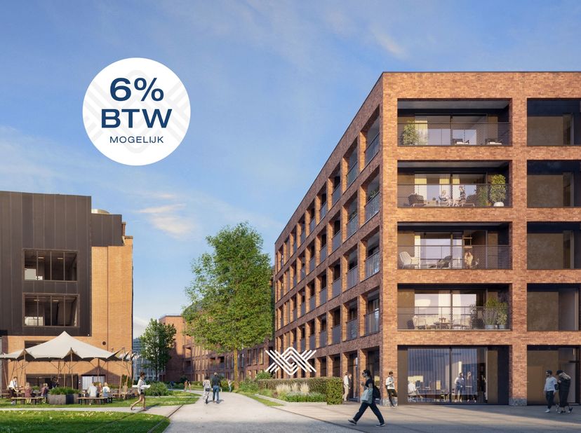 Dit goed ingedeeld appartement van 96 m² beschikt over een lichtrijke eet- en leefruimte met extra hoge plafonds van 281cm. Vanuit de woonkamer kom je