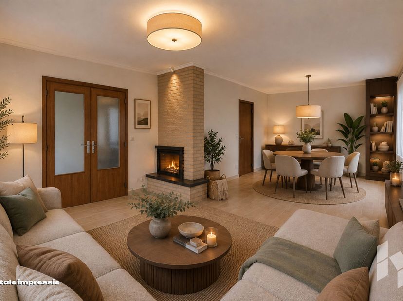 Gelijkvloerse woning (128m²) met 3 slaapkamers, garage en veranda op perceel van 817 m².<br />
Deze levensloopbestendige woning is landelijk gelegen i