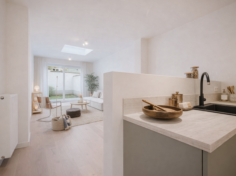 Ligging<br />
Deze prachtig volledig gerenoveerde woning is gelegen in de rustige Wielewaalstraat, met een uniek uitzicht op het park. U geniet hier v