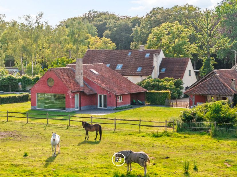 Face au magnifique Bulskampveld, à quelques minutes de l'accès à l'E40 à Beernem, cette superbe ferme entièrement rénovée est implantée sur un terrain
