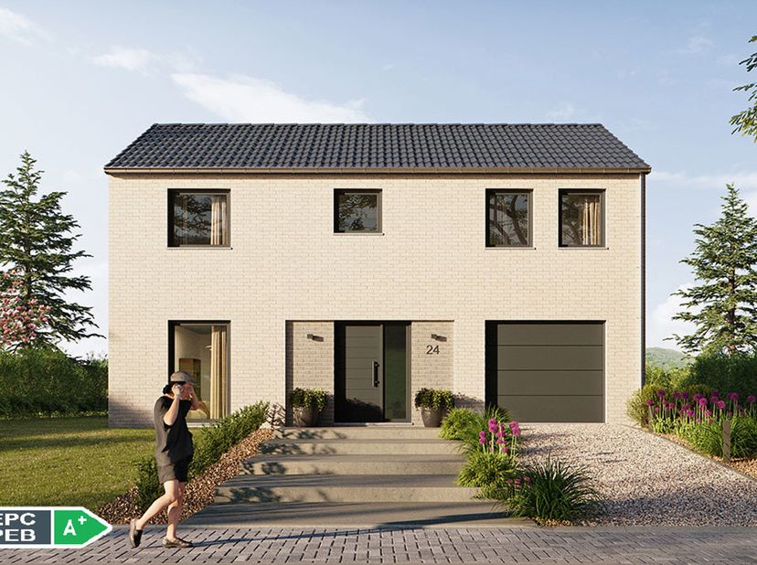 "VILLA  4 FAÇADES PEB A+  HAUTE PERFORMANCE ÉNERGÉTIQUE &amp;amp; QUALITÉ TRADITIONNELLE<br />
Découvrez ce projet de villa 4 façades à l’architecture soi