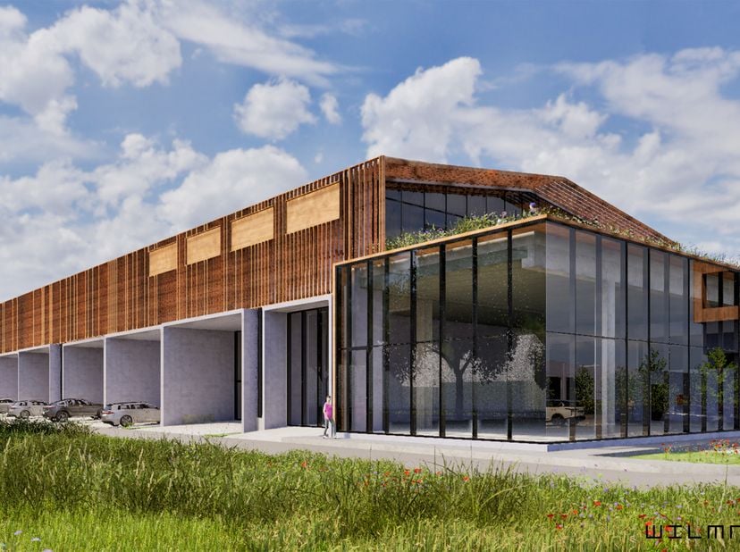 Cet ambitieux complexe d'entreprises se présente comme le futur pôle de référence du secteur de la construction en Flandre ; <br />
un environnement d