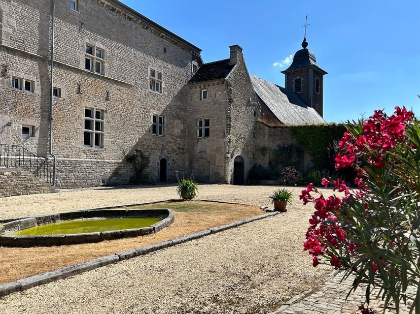 Lovée dans la jolie région rurale du Condroz, cette superbe propriété historique propose en son sein un appartement sis au-rez-de-chaussée d'une ancie