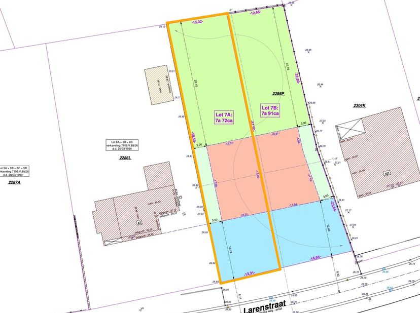 BOUWGROND VOOR HALFOPEN BEBOUWING VAN 7A72CA TE LUMMEN!<br />
Deze bouwgrond, gekend als lot 7A van een goedgekeurde verkaveling (voorwaardelijke verk