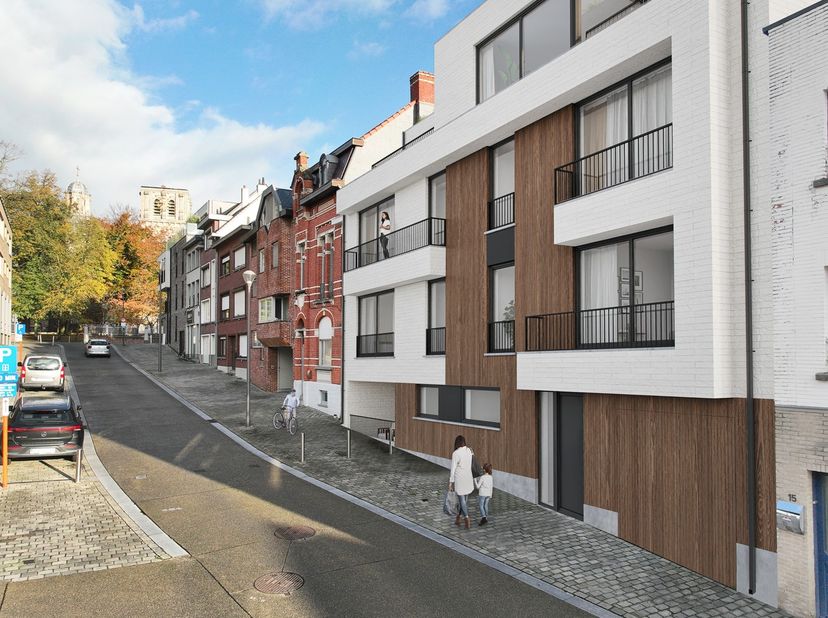 Residentie "Basiliek", bestaande uit 6 ruime en lichtrijke nieuwbouwappartementen, is uitstekend gelegen in het hart van Scherpenheuvel, op wandelafst